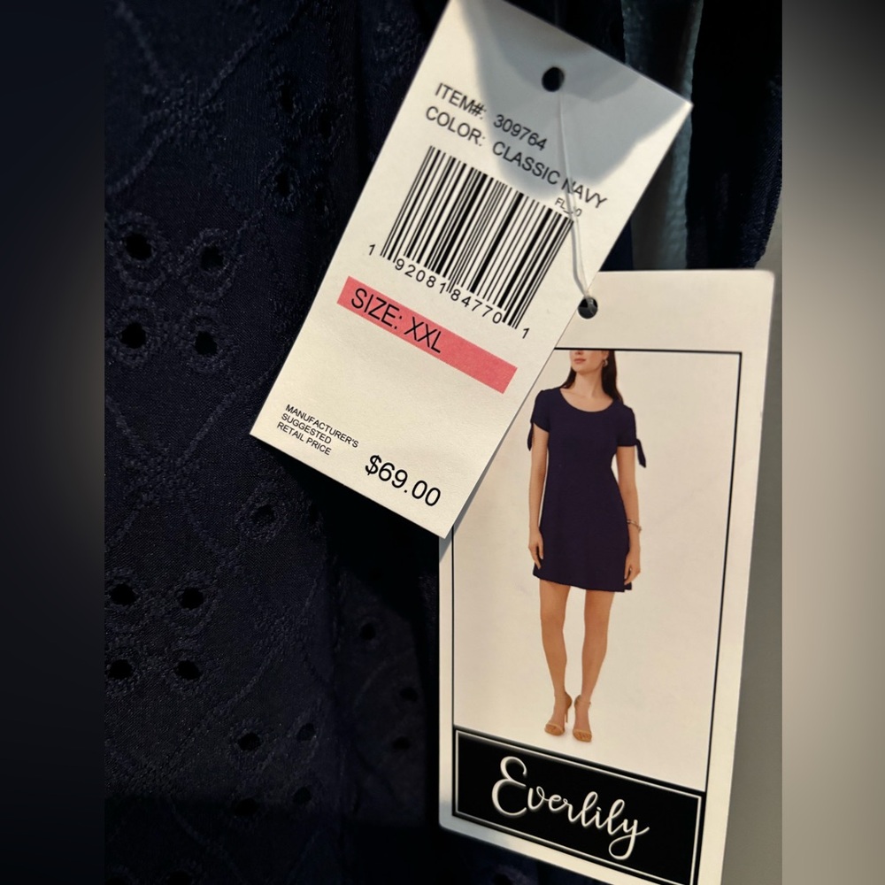 Elegant Navy Blue Women's dress xxl - Picture 4 of 5
